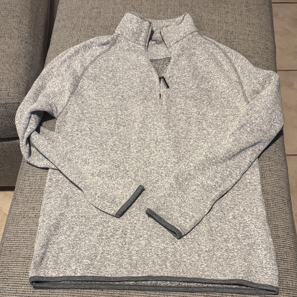 Men's Heather Gray Zip-Up Sweater/half zip
